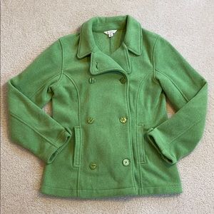Like new! Lands’ End green fleece peat coat